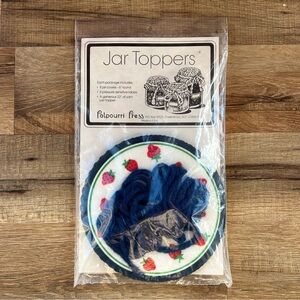 Potpourri Press Vintage NEW Navy Strawberry Jar Toppers